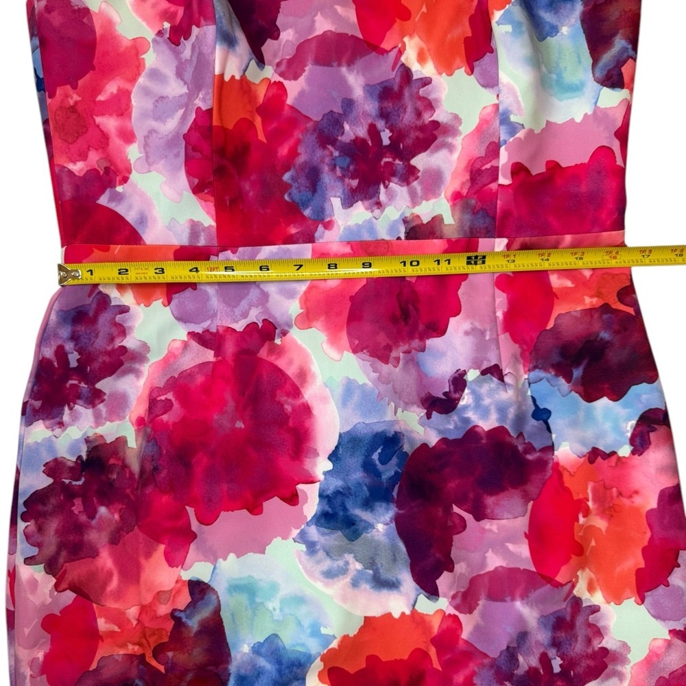 Trina Turk Delano Watercolor Floral Sleeveless Sheath Racerback Cocktail Size 12 - Picture 9 of 10